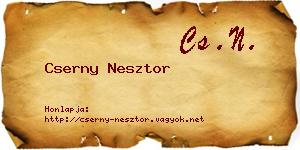 Cserny Nesztor névjegykártya